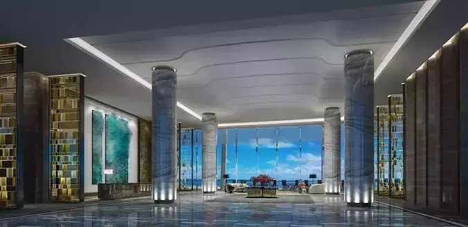 Hotel lobby 3D model