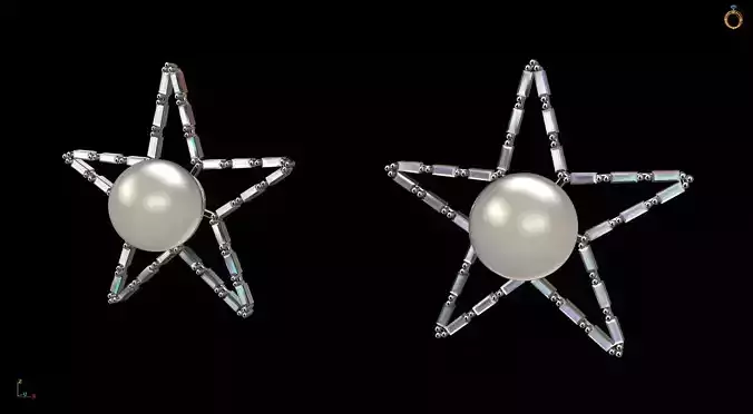 Baguette Star Earring