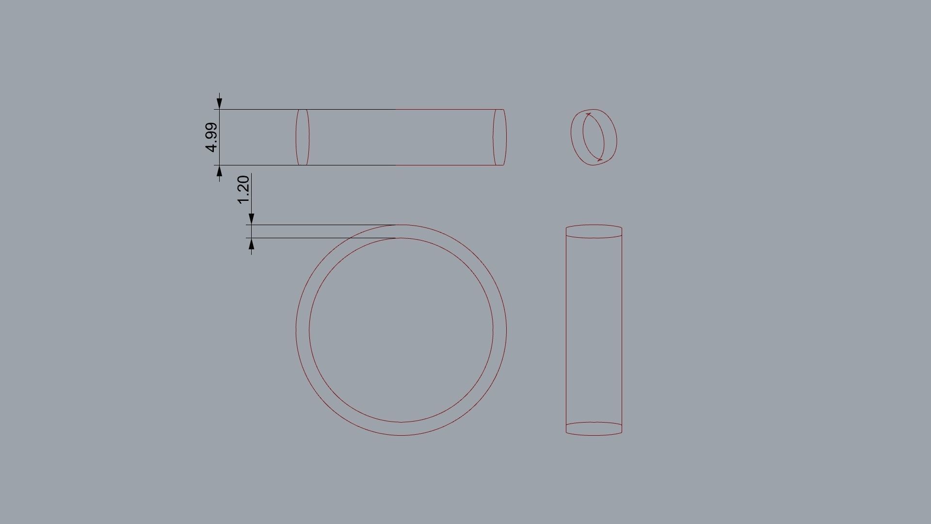 Pack 06 Simple wedding ring 3D print model_10