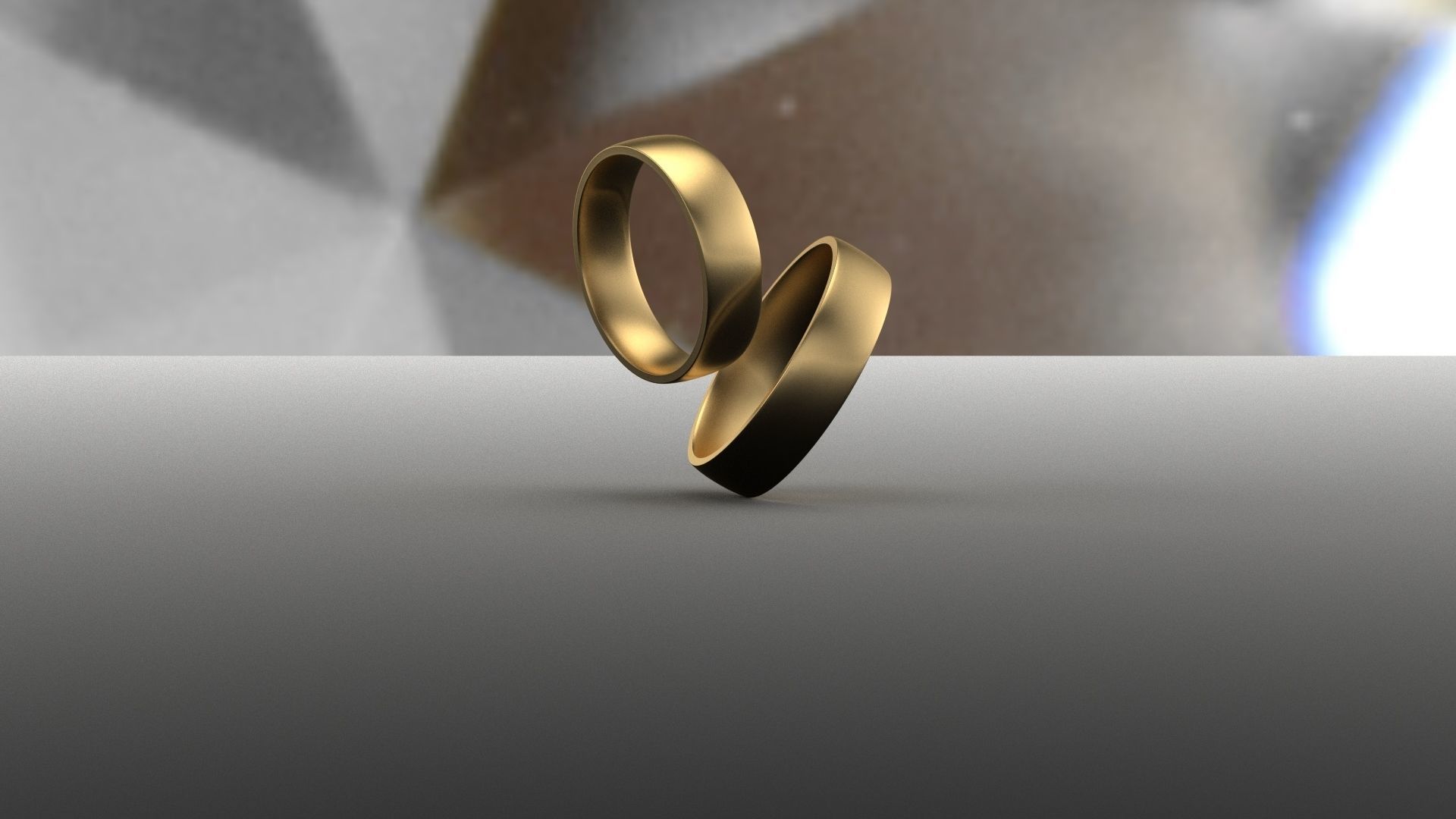 Pack 06 Simple wedding ring 3D print model_3