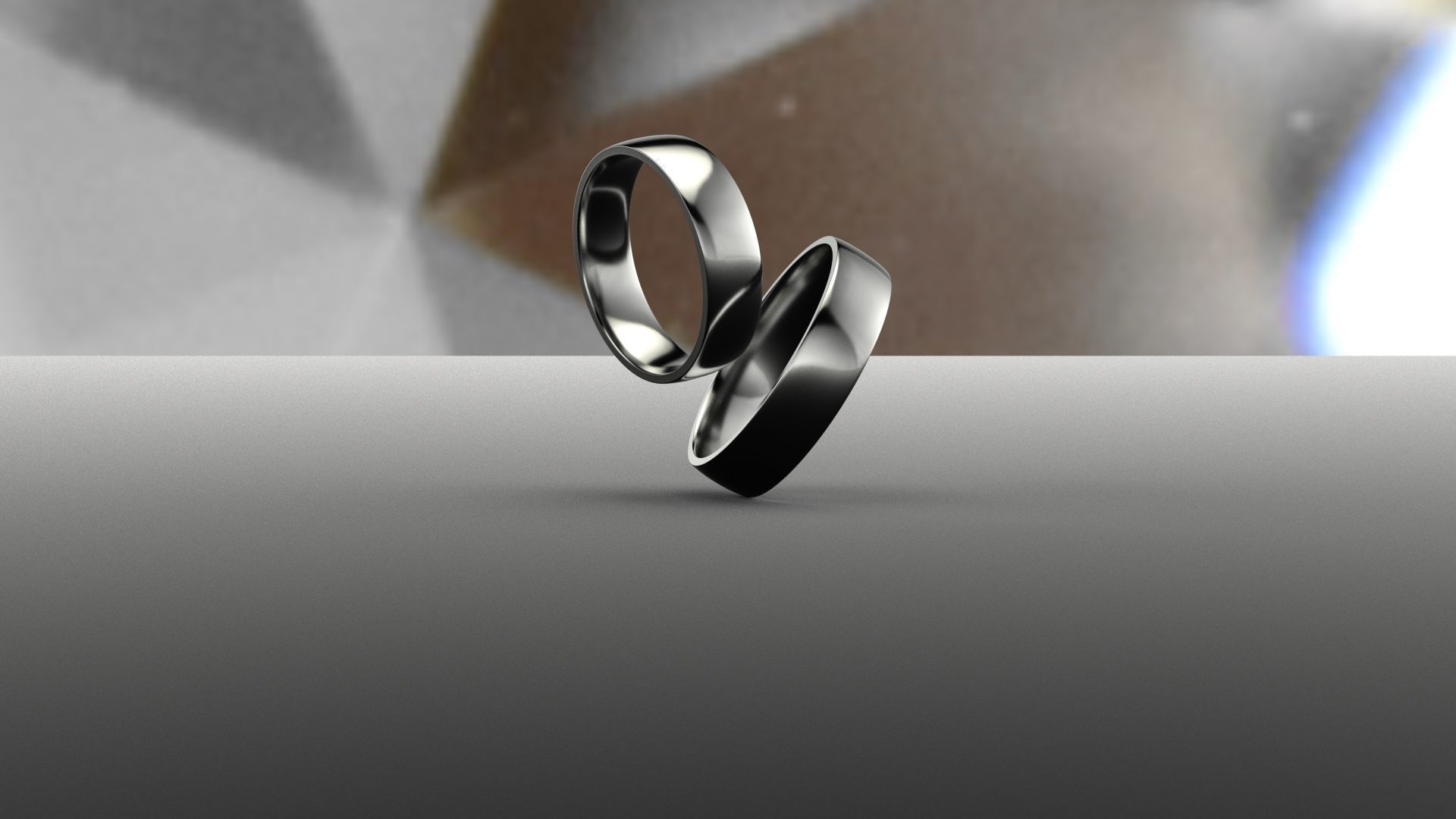 Pack 06 Simple wedding ring 3D print model_1