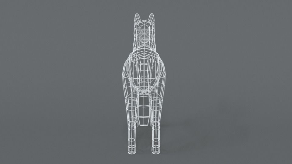 Low Poly Cartoon Husky Low-poly 3D model_12