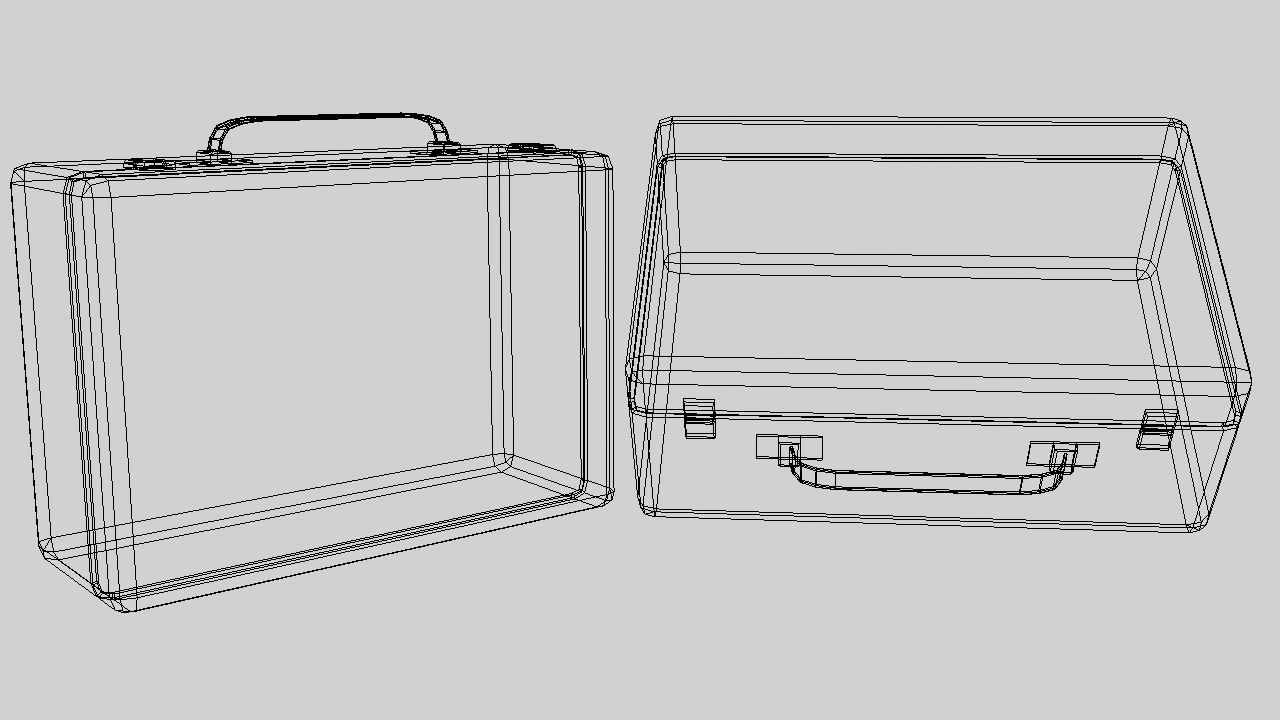 Medkit Low Poly two metal briefcases Low-poly 3D model_4