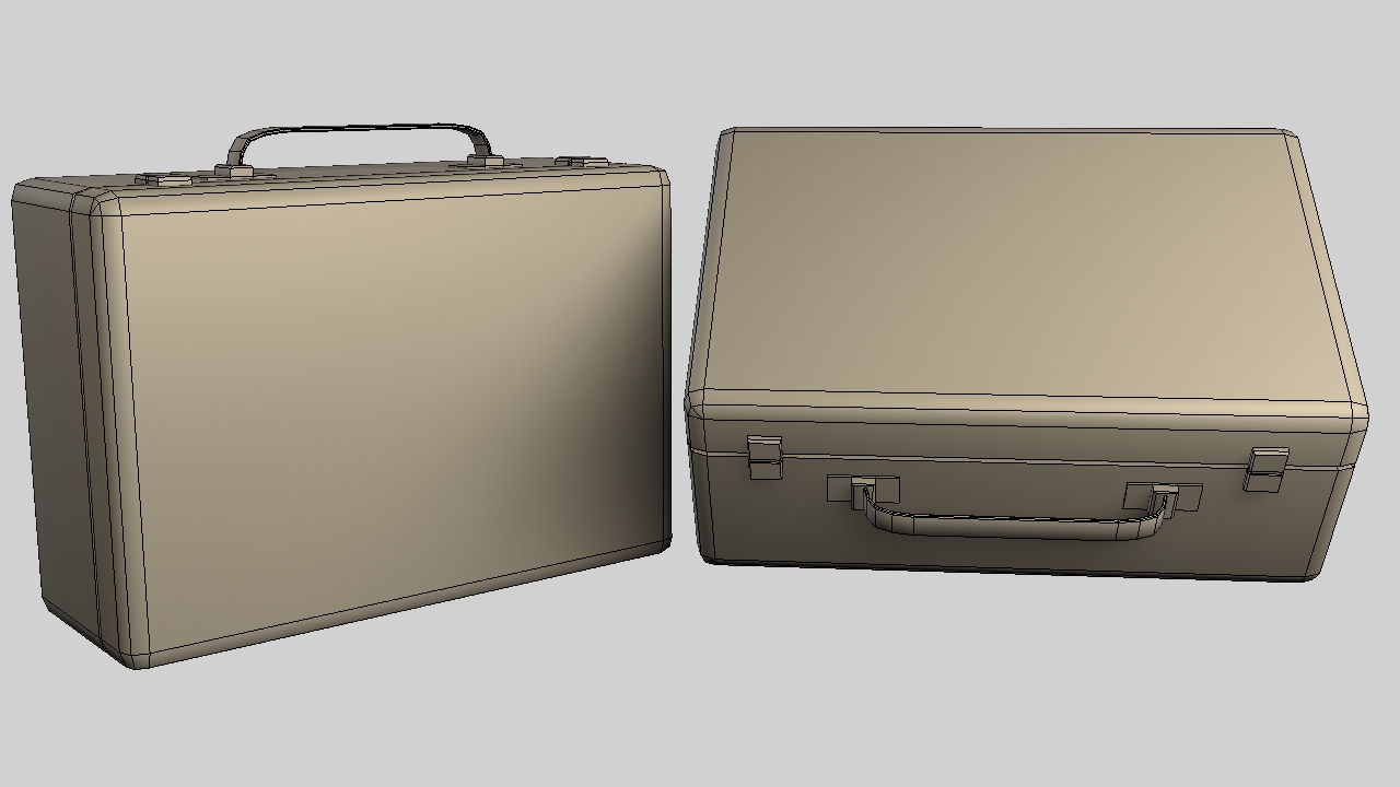 Medkit Low Poly two metal briefcases Low-poly 3D model_3