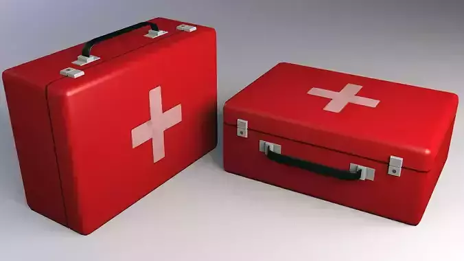 Medkit Low Poly two metal briefcases Low-poly 3D model