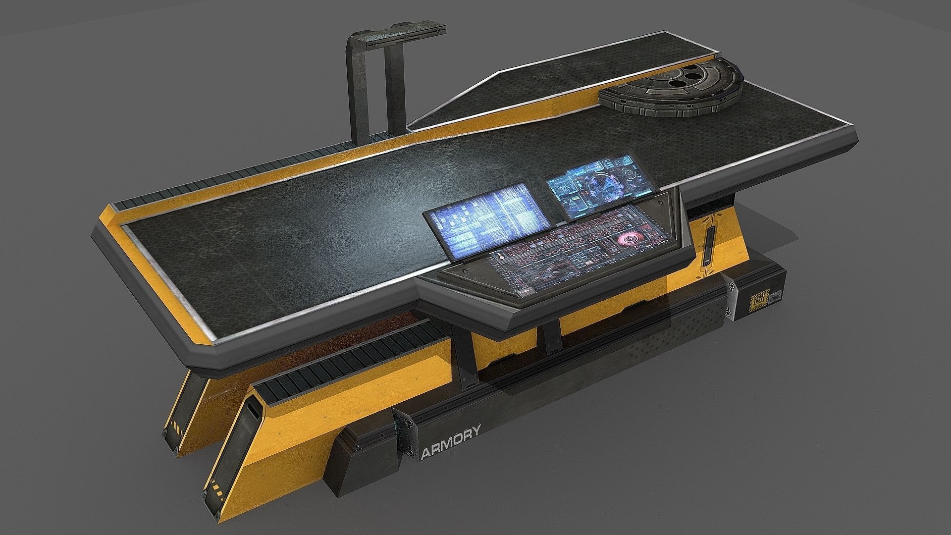 Sci Fi Repair Table Low-poly 3D model_1