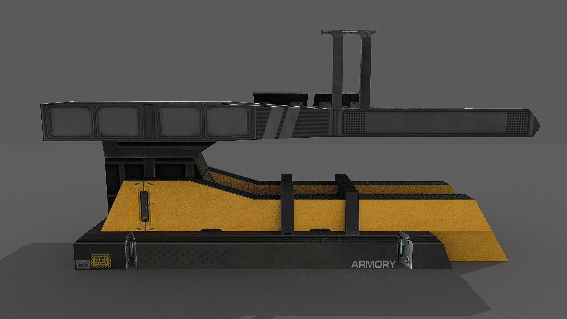 Sci Fi Repair Table Low-poly 3D model_3