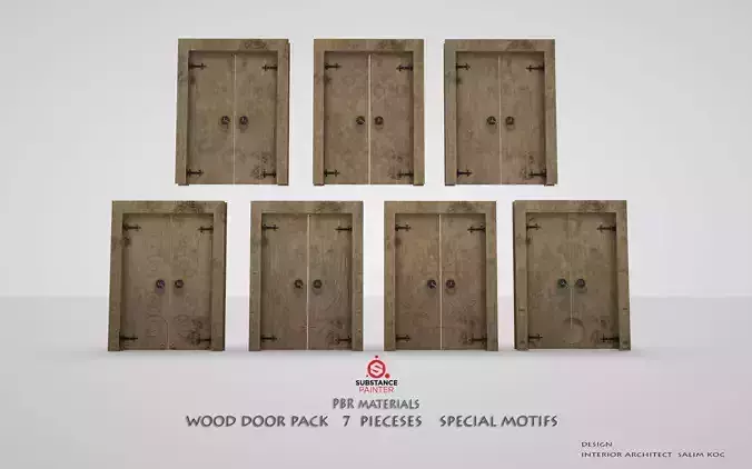  Wooden Door pack   7 piece  special patterns