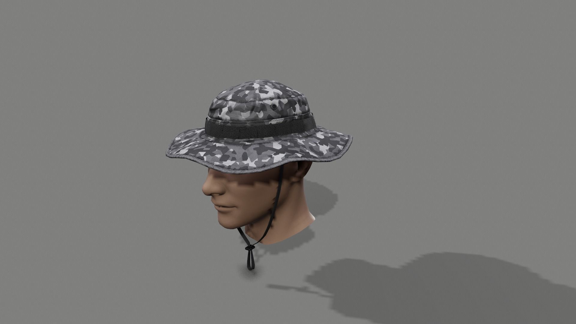 Boonie hat Low-poly 3D model_12