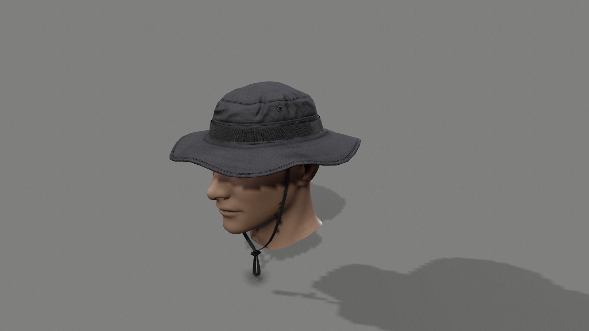 Boonie hat Low-poly 3D model_1