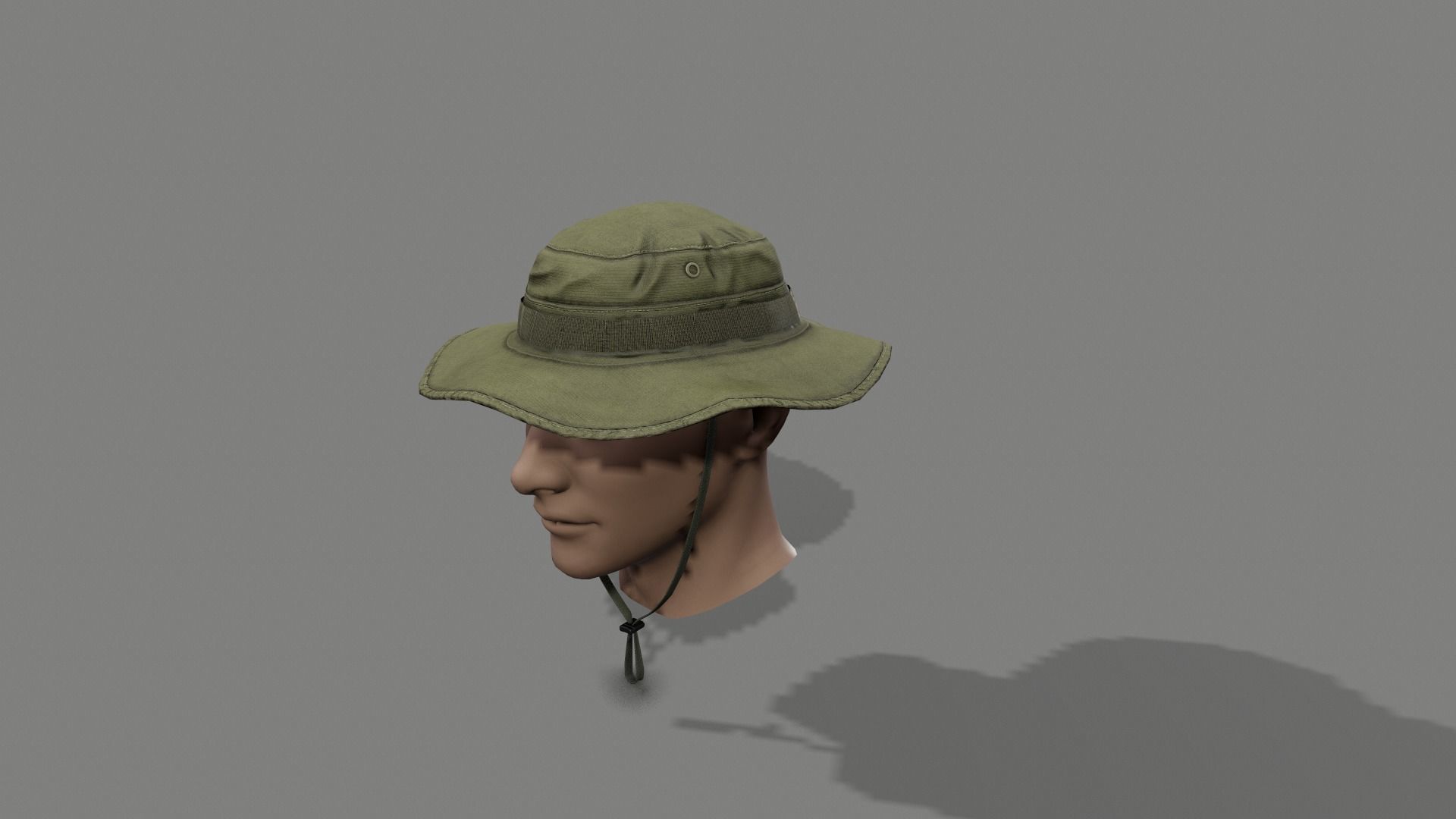 Boonie hat Low-poly 3D model_5