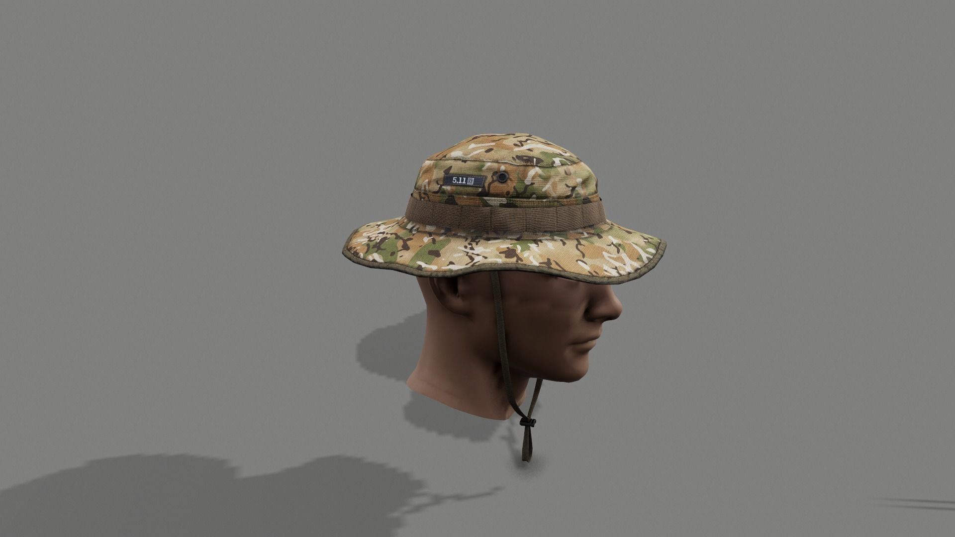Boonie hat Low-poly 3D model_8
