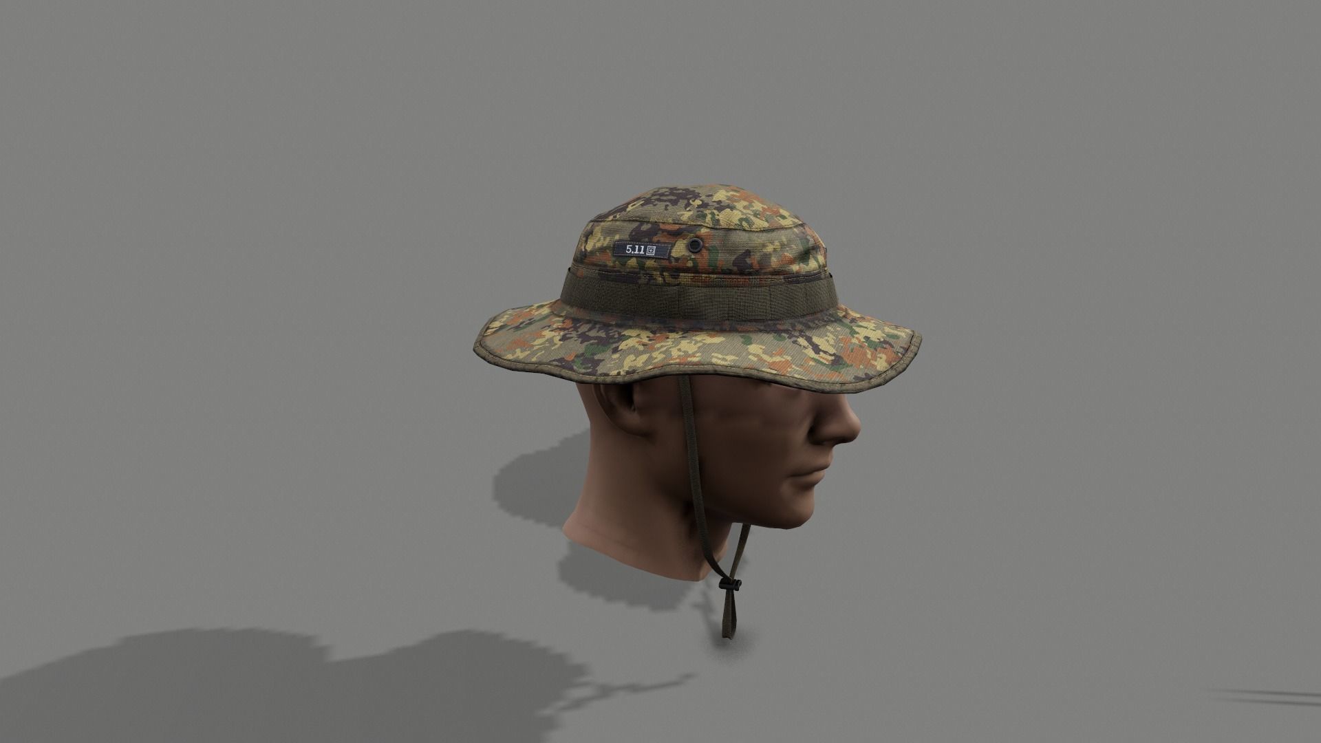 Boonie hat Low-poly 3D model_4