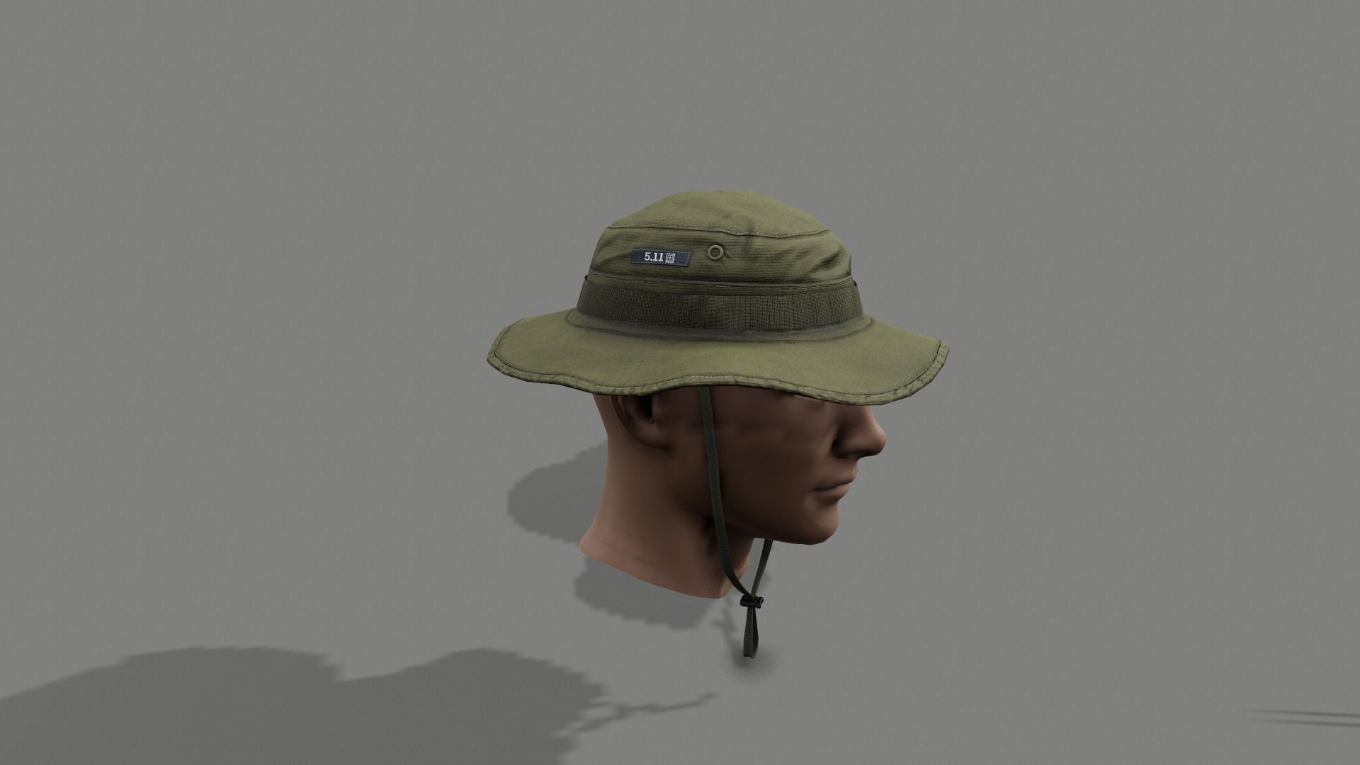 Boonie hat Low-poly 3D model_6