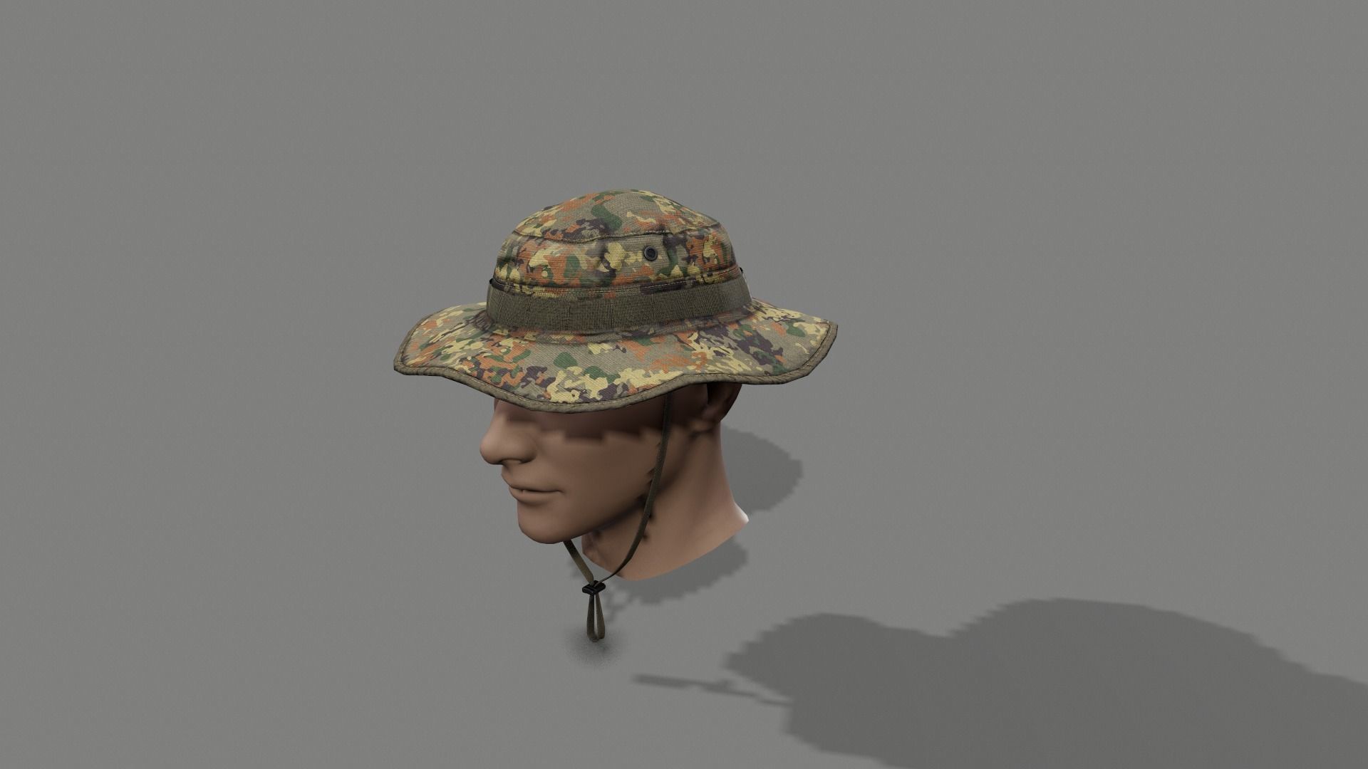 Boonie hat Low-poly 3D model_3