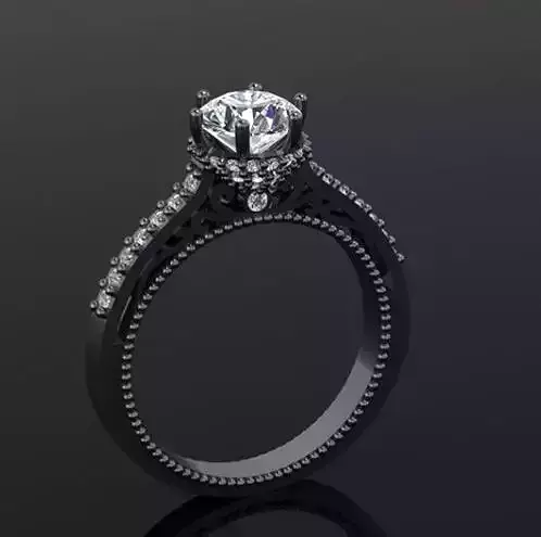 3d model diamond engagement ring