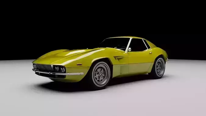 70s coupe grand tourer Low-poly 3D model