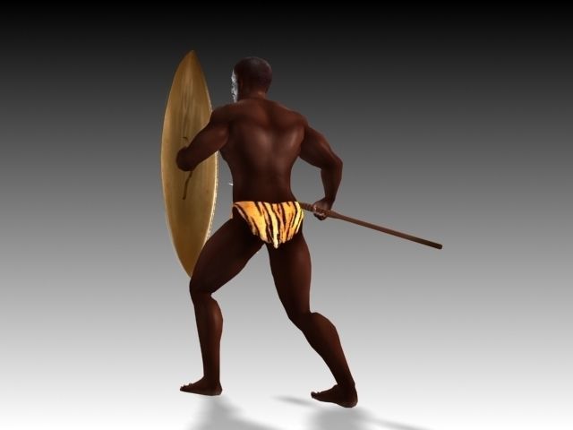 ZULU WARRIOR Low-poly 3D model_3
