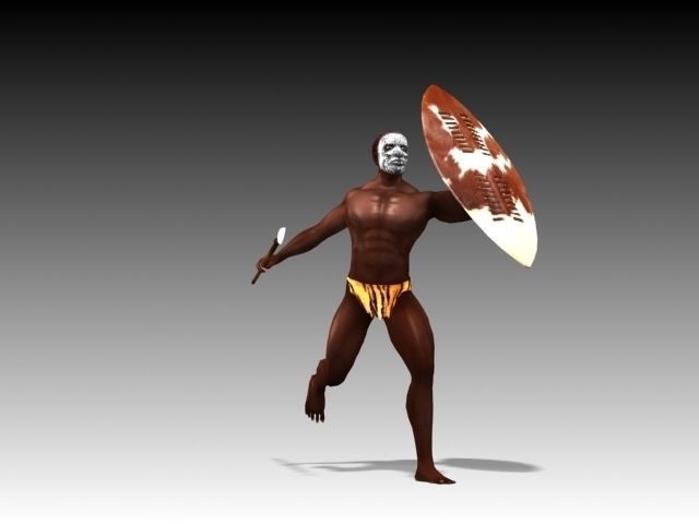 ZULU WARRIOR Low-poly 3D model_9