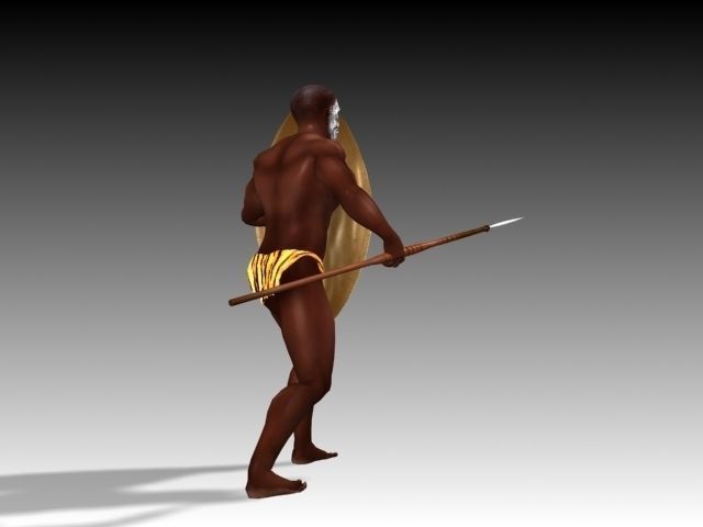 ZULU WARRIOR Low-poly 3D model_4