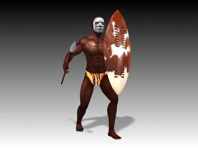ZULU WARRIOR Low-poly 3D model_1