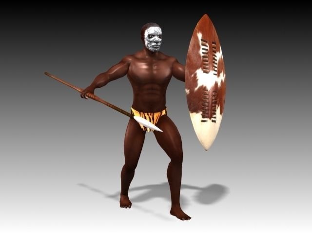 ZULU WARRIOR Low-poly 3D model_7
