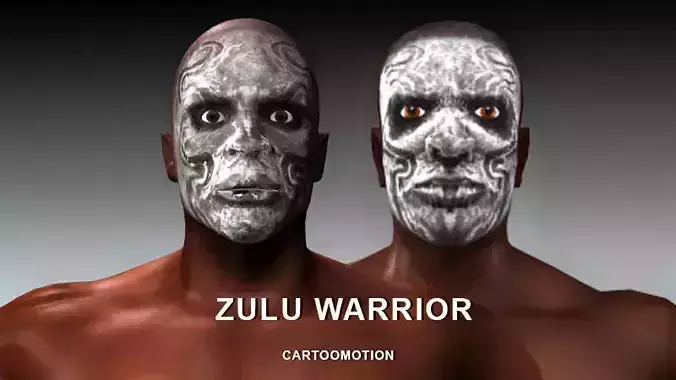 ZULU WARRIOR Low-poly 3D model