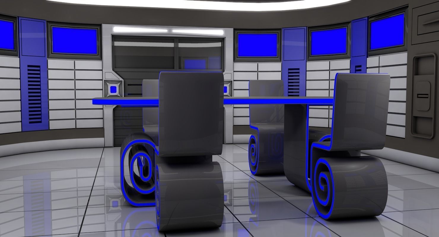 Sci Fi Meeting Room 3D model_2