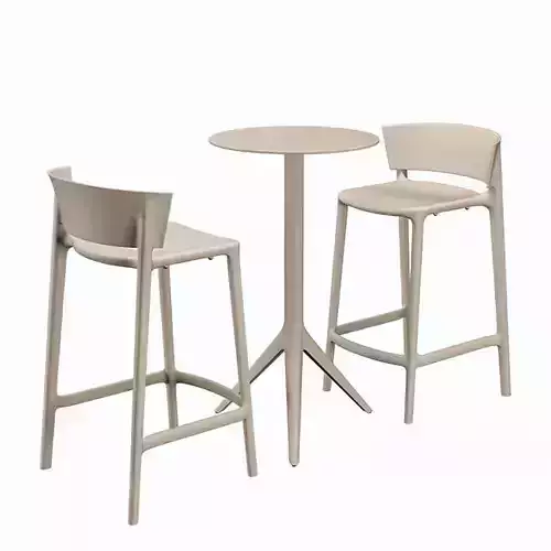 VONDOM MARI-SOL TABLE AND AFRICA BAR STOOL