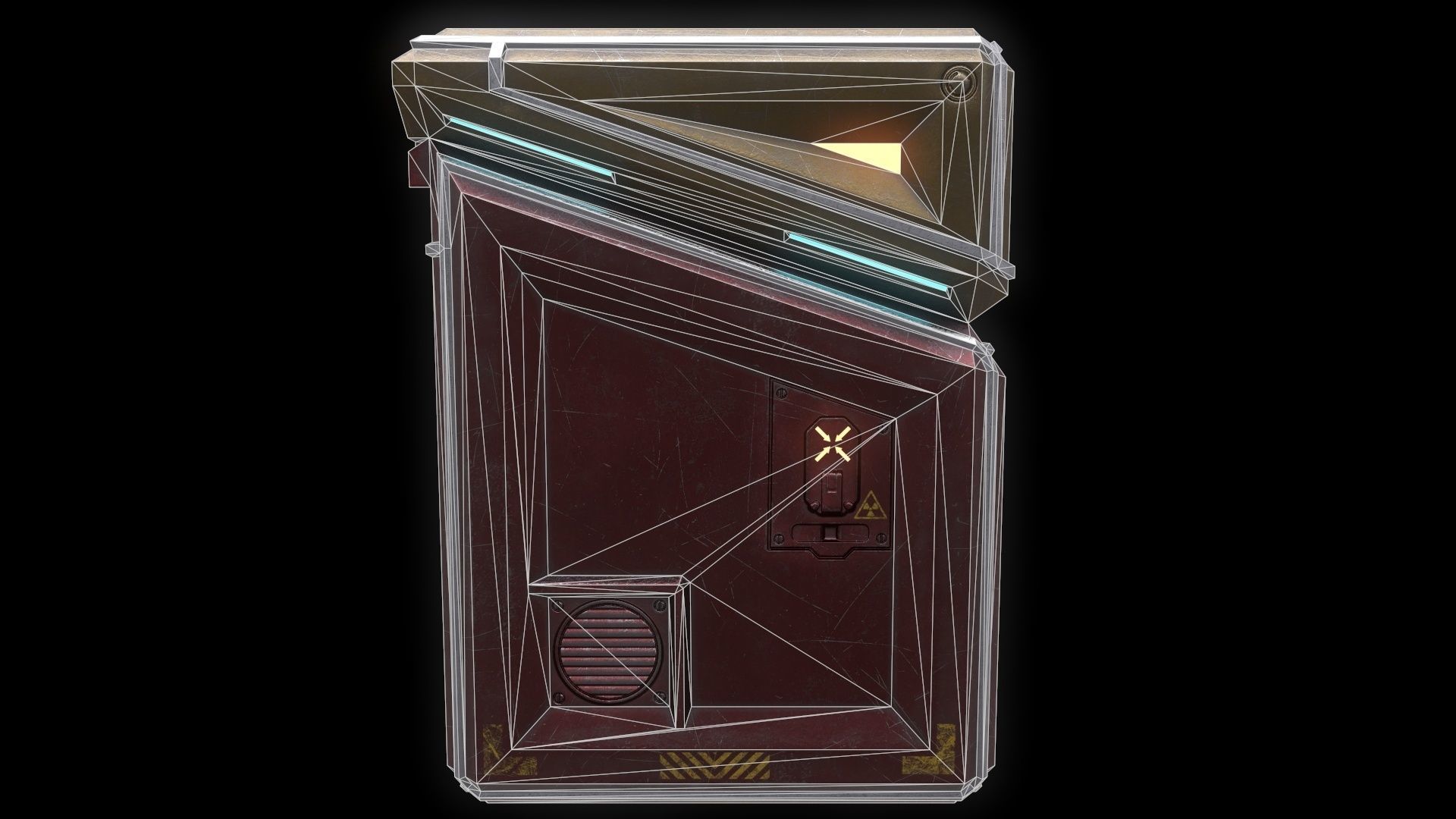 Scifi Crate Openable Door Low-poly 3D model_15