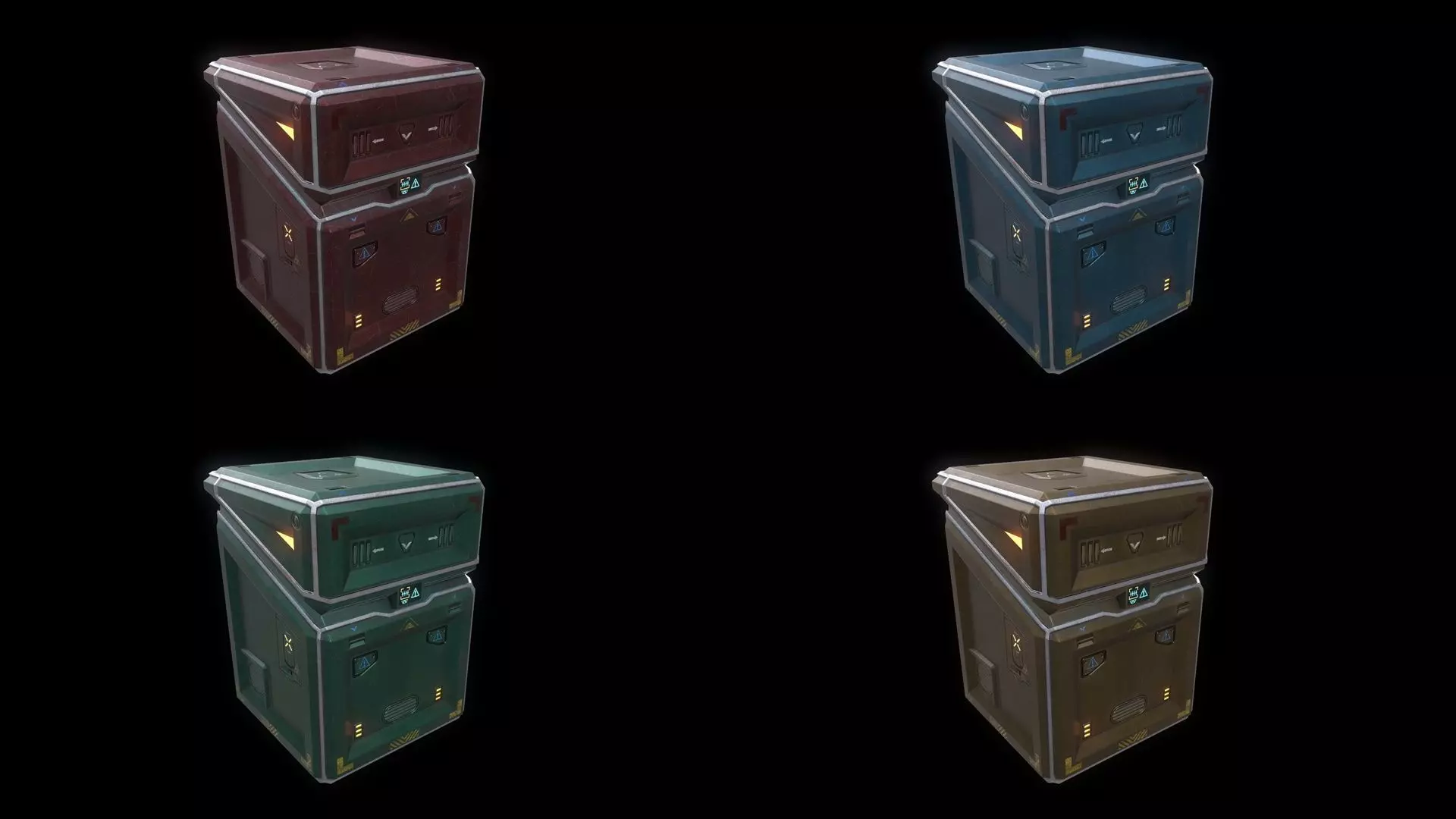 Scifi Crate Openable Door Low-poly 3D model_0