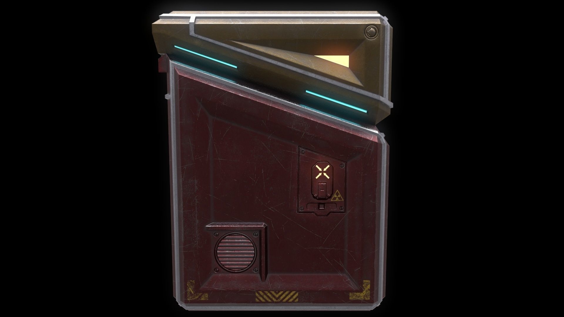 Scifi Crate Openable Door Low-poly 3D model_14