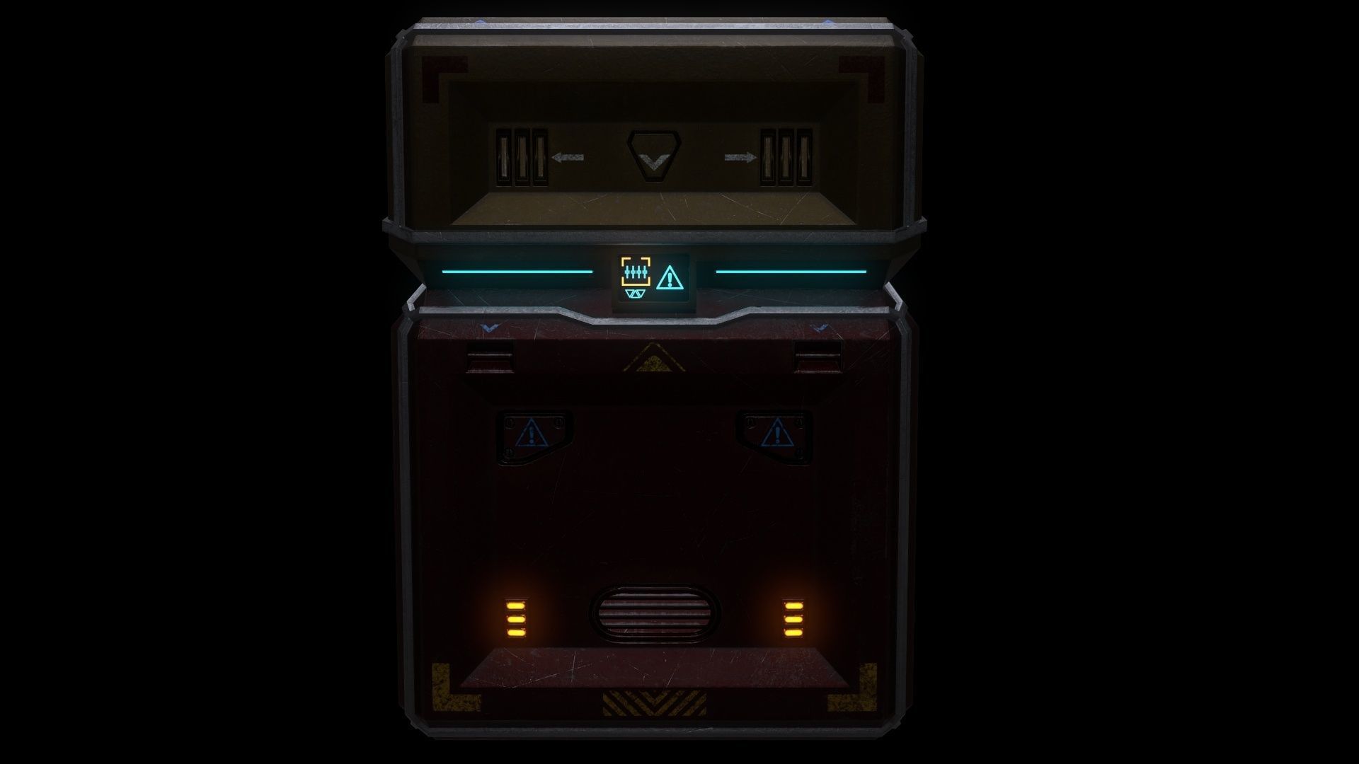 Scifi Crate Openable Door Low-poly 3D model_13