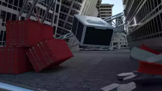 Broken city - city ruins -  rubble city 3Dmodel