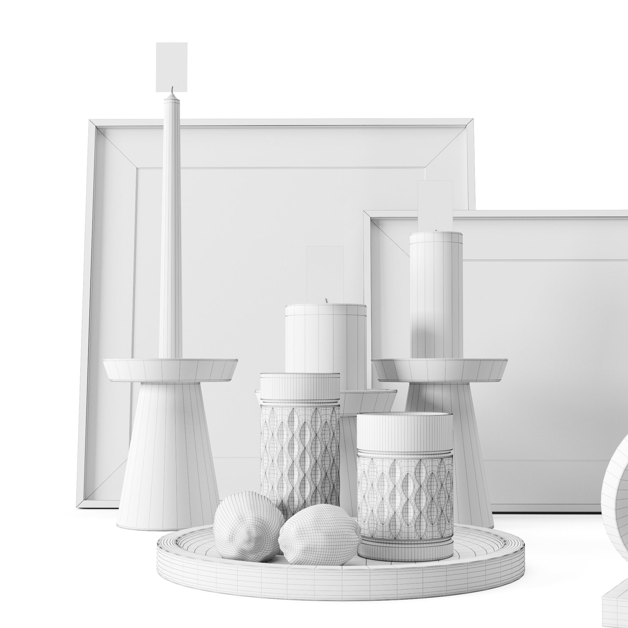 Decorative Set With Dried Poppy Pods 3D model_6