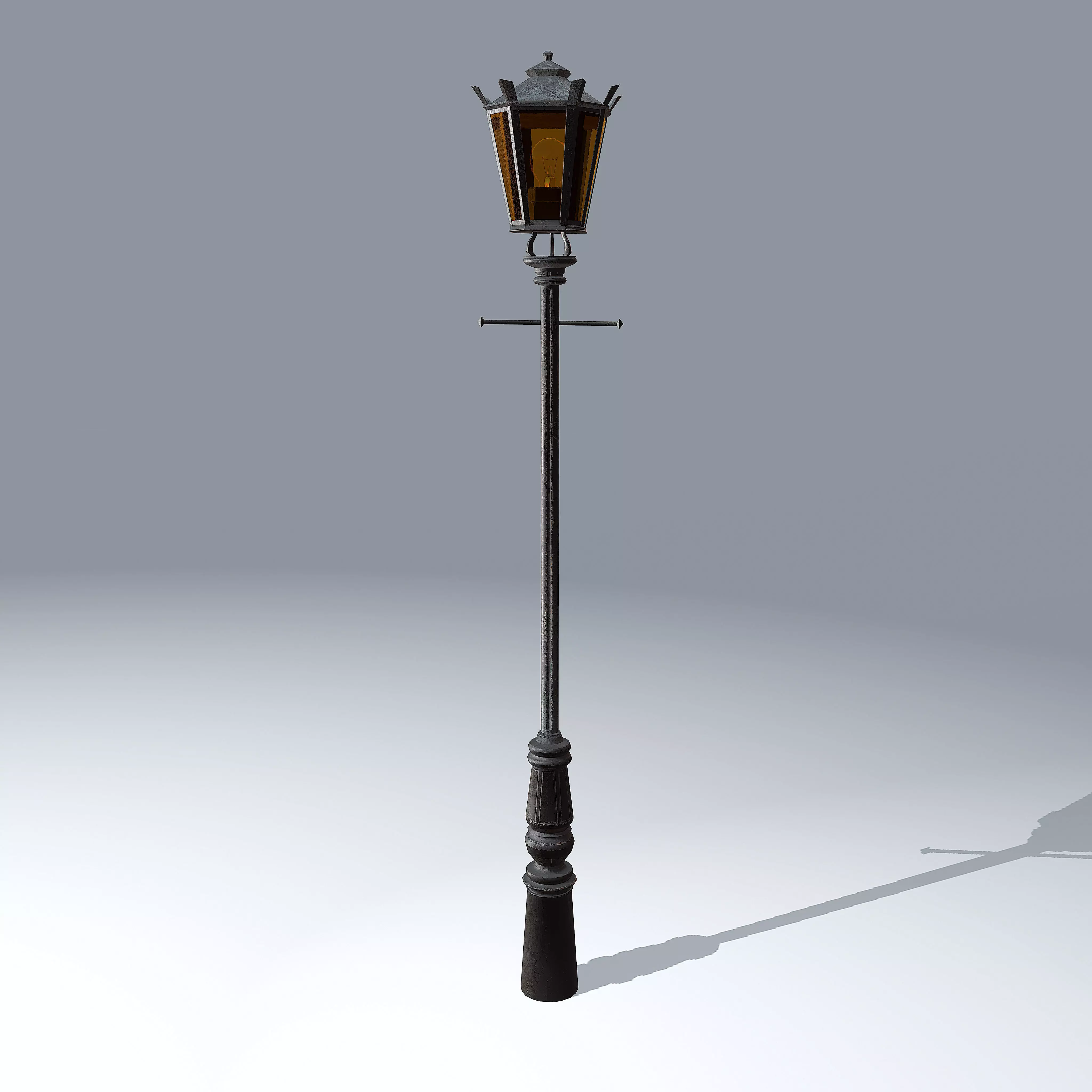 Antique Lamp Street Light  Low-poly 3D model_0