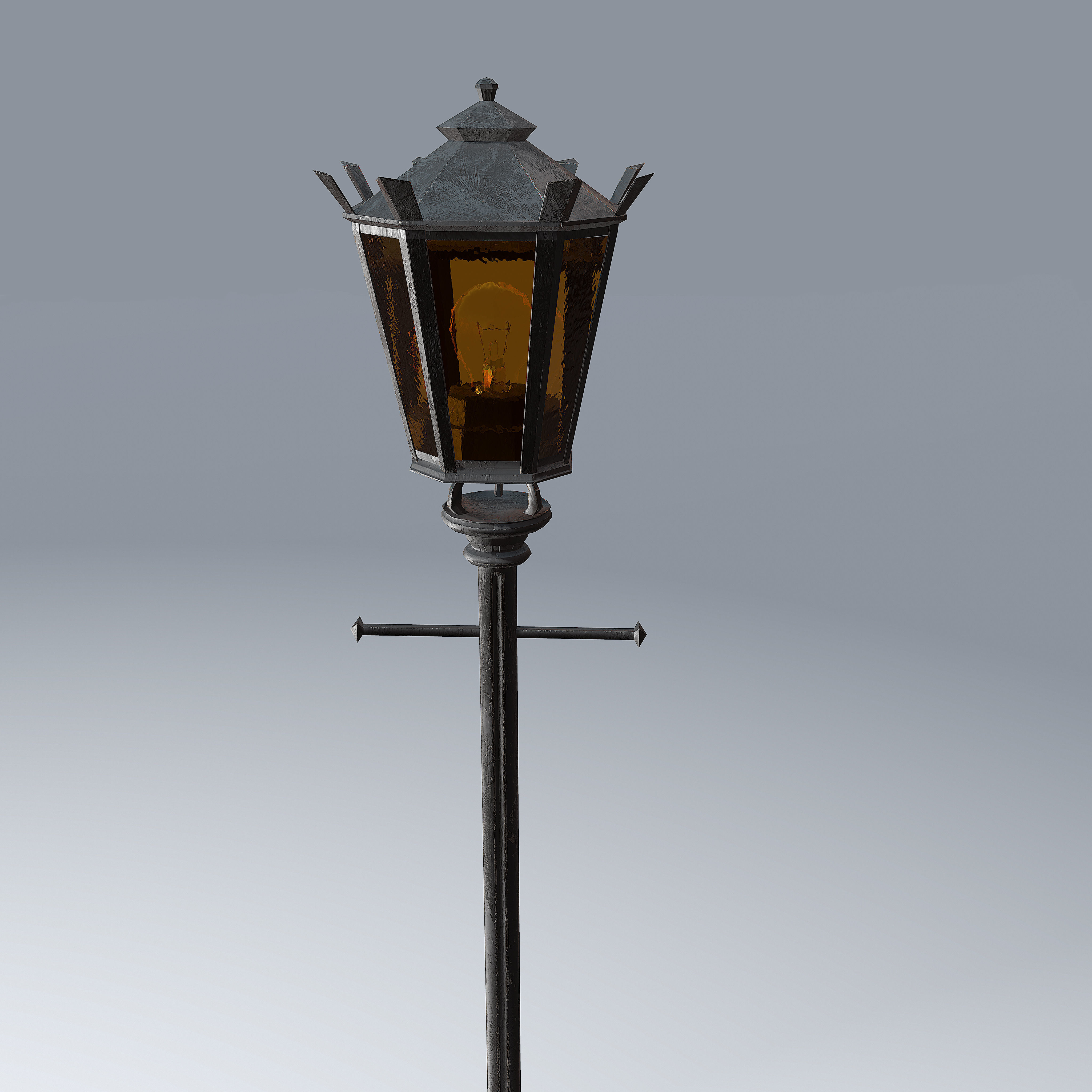 Antique Lamp Street Light  Low-poly 3D model_4