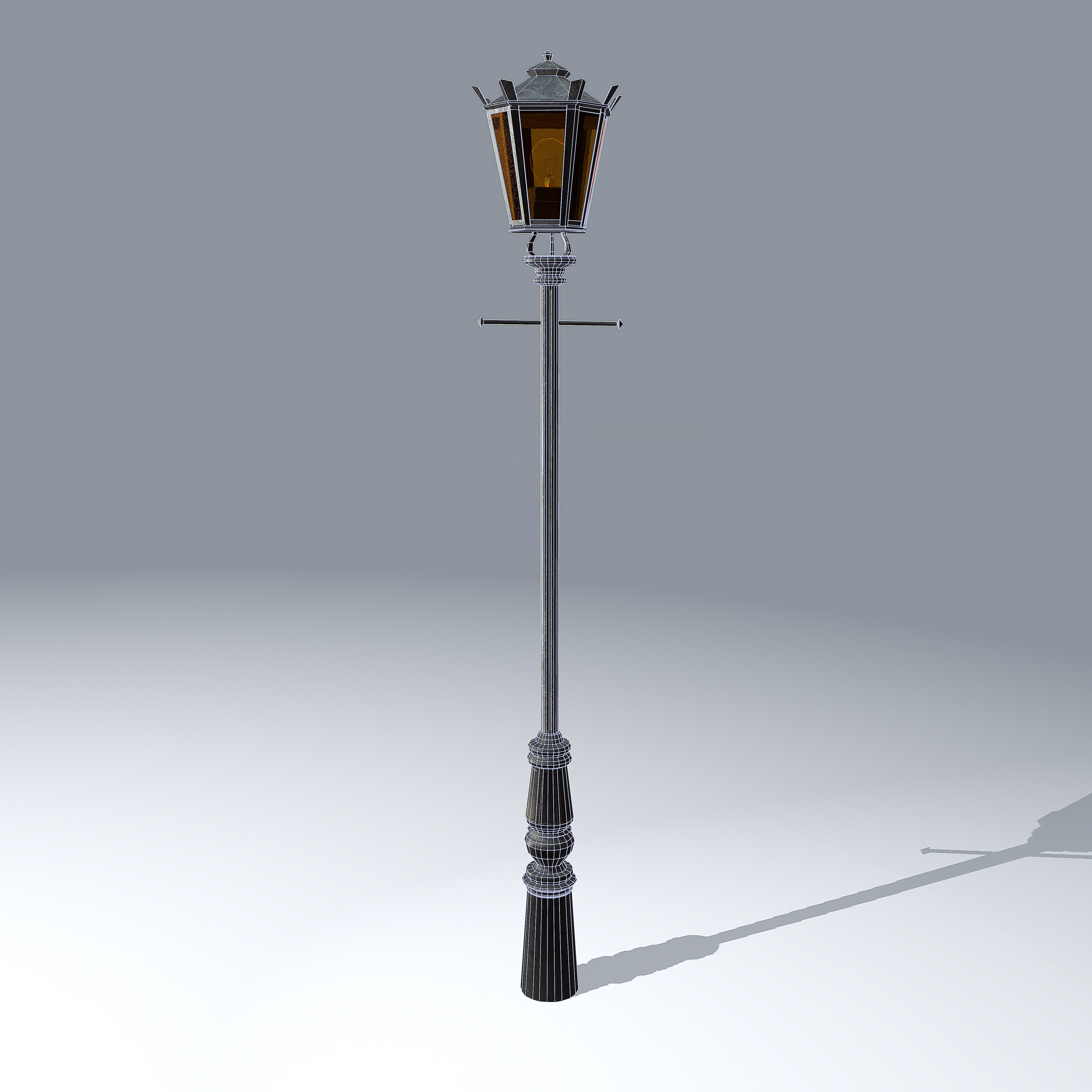Antique Lamp Street Light  Low-poly 3D model_1