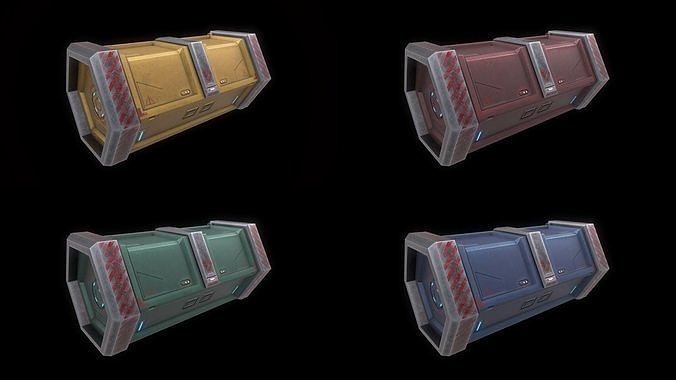 Scifi Crate Openable Door Low-poly 3D model