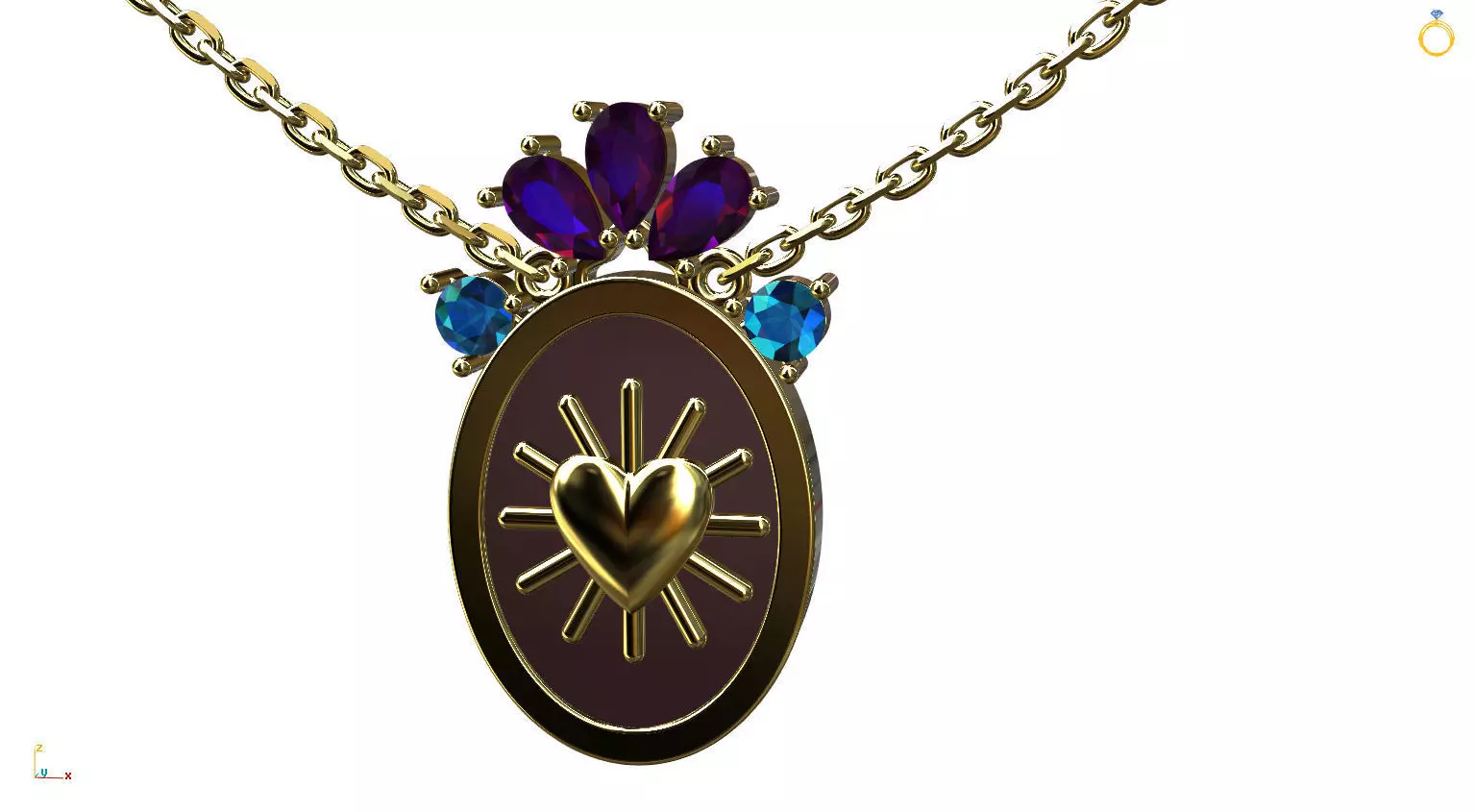Heart Scapular Pendant 3D print model