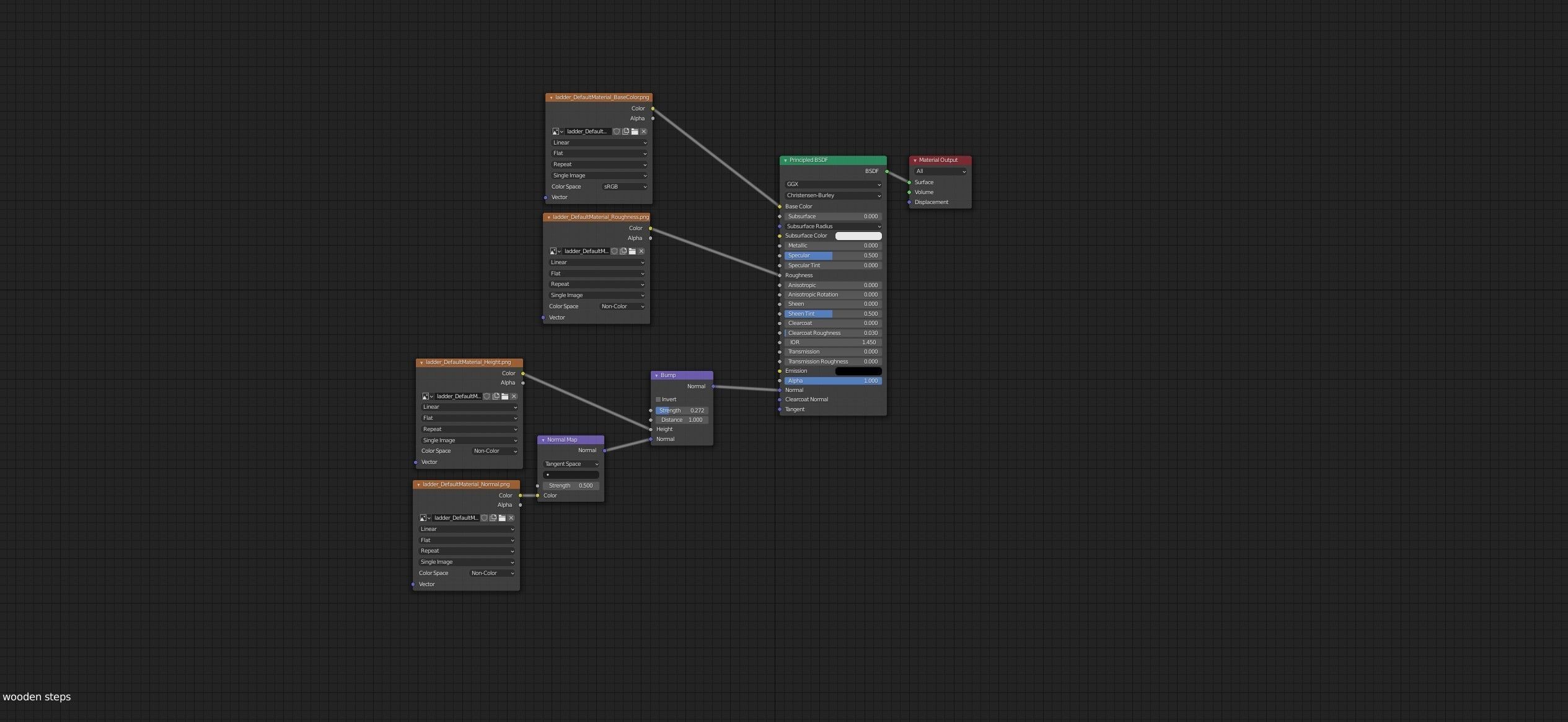 Old dusty wooden steps 3D model_5