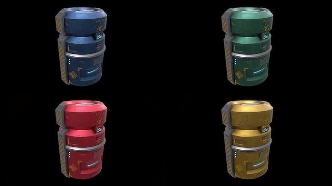 Scifi Crate Openable Door Low-poly 3D model