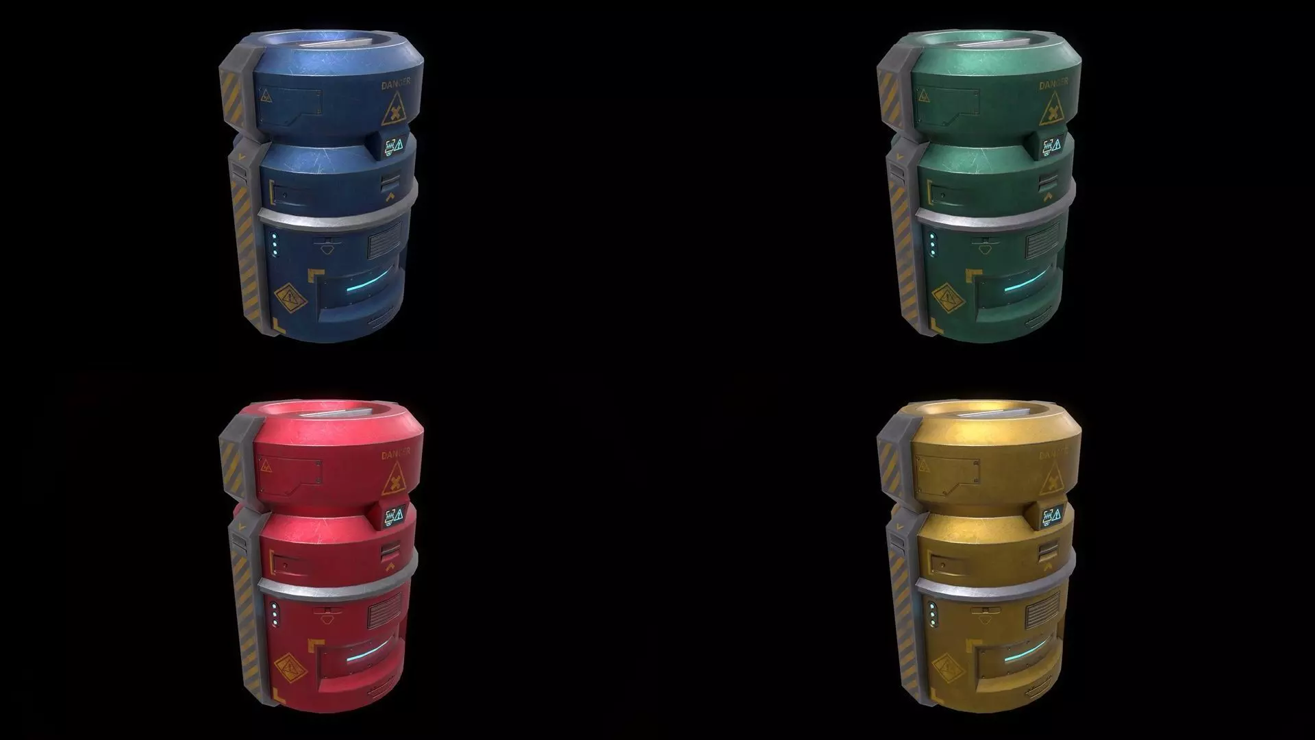 Scifi Crate Openable Door Low-poly 3D model_0