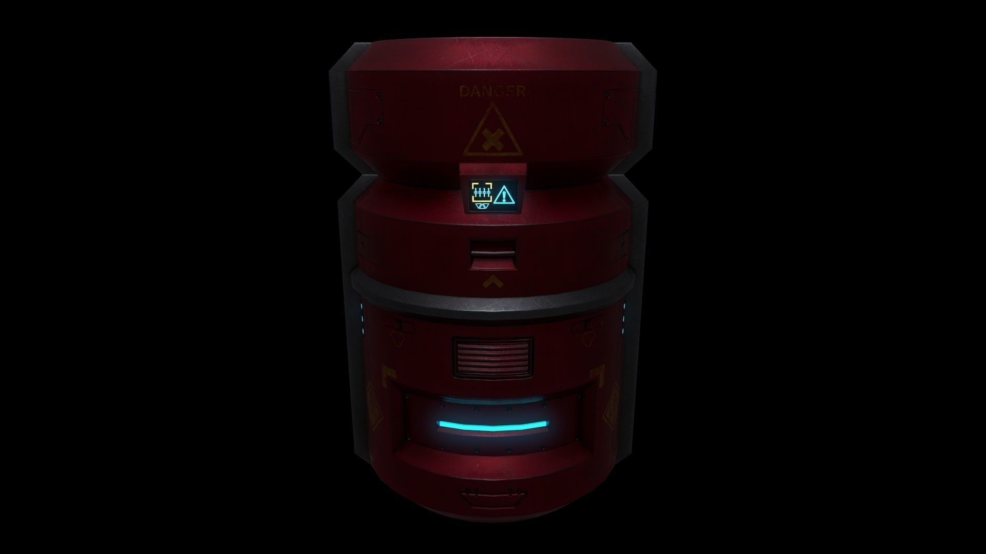 Scifi Crate Openable Door Low-poly 3D model_12