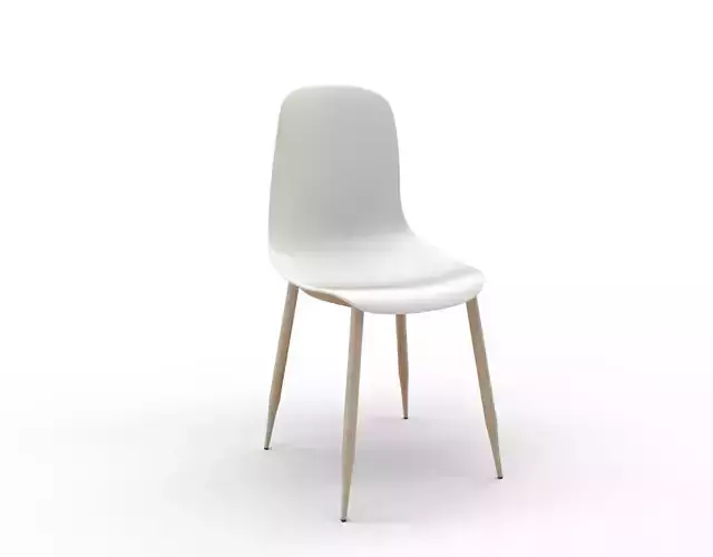 Minimalist Plastic Chair with Wooden Legs