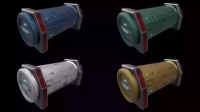 Scifi Crate Openable Door Low-poly 3D model