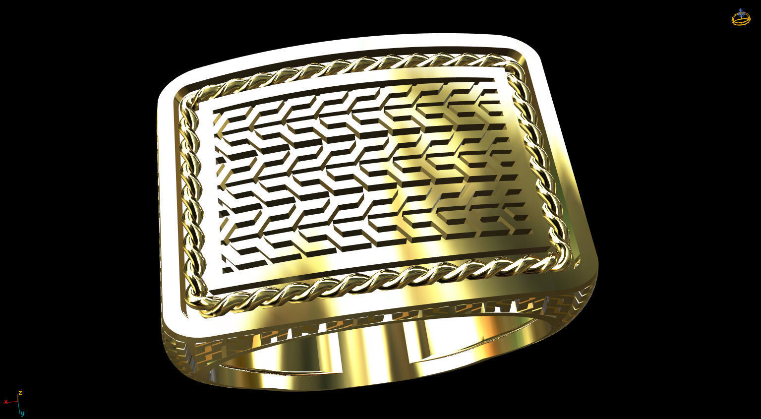 Texture Ring 3D print model_3