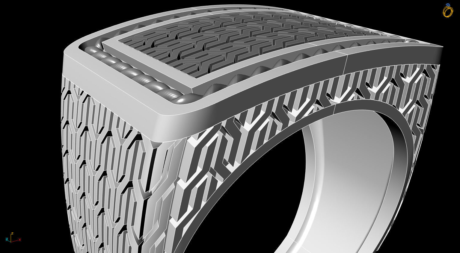 Texture Ring 3D print model_7