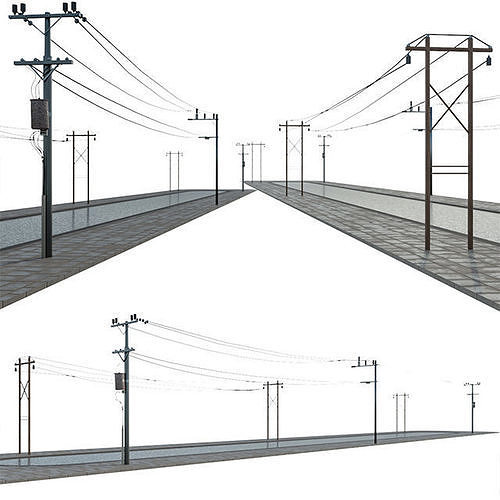 Power line 3D model