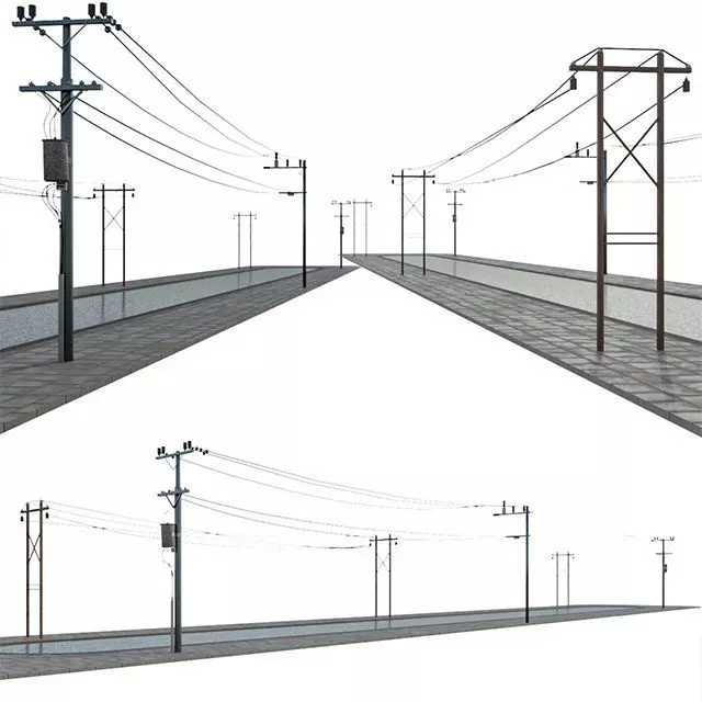 Power line 3D model_0